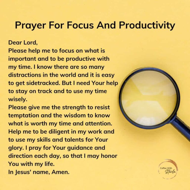 Prayers for Focus Concentration Productivity
