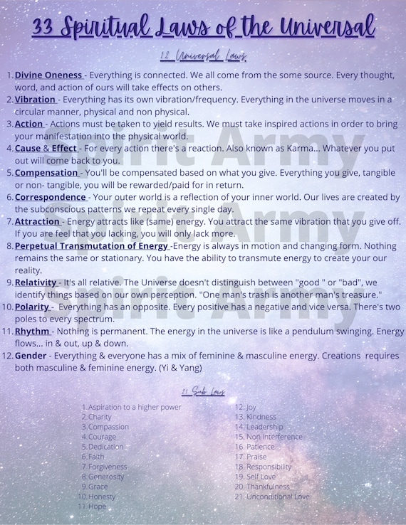 33 Spiritual Laws of the Universe