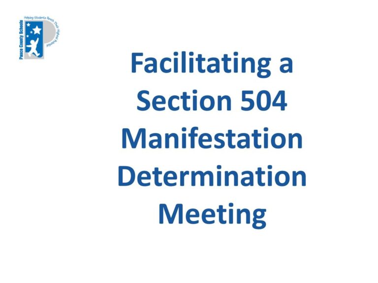 504 Manifestation Determination