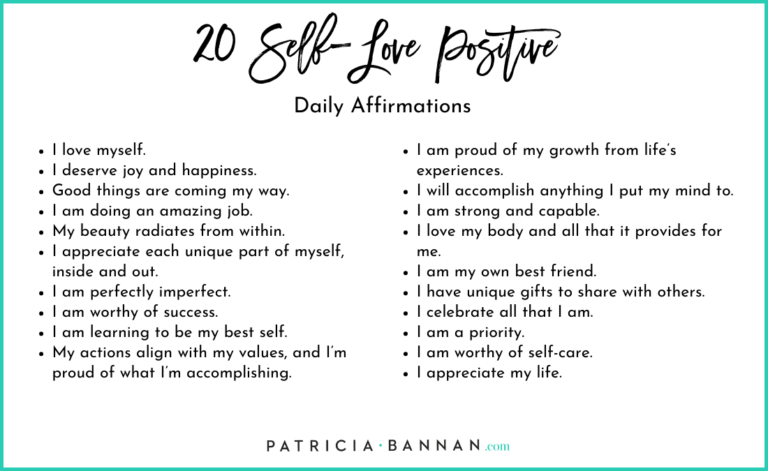 20 Daily Affirmations for Self Care And Positive Thinking