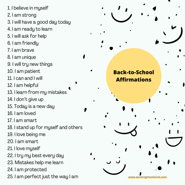 Back to School Positive Affirmations