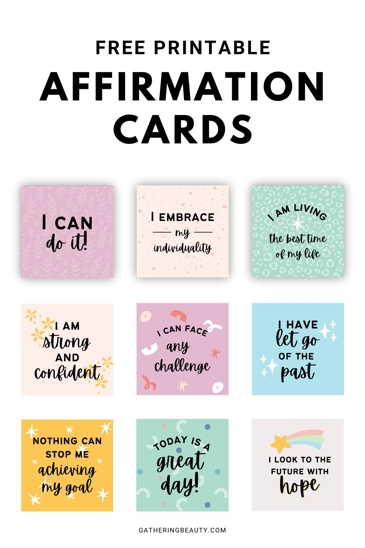 Free Printable Positive Affirmations for Adults