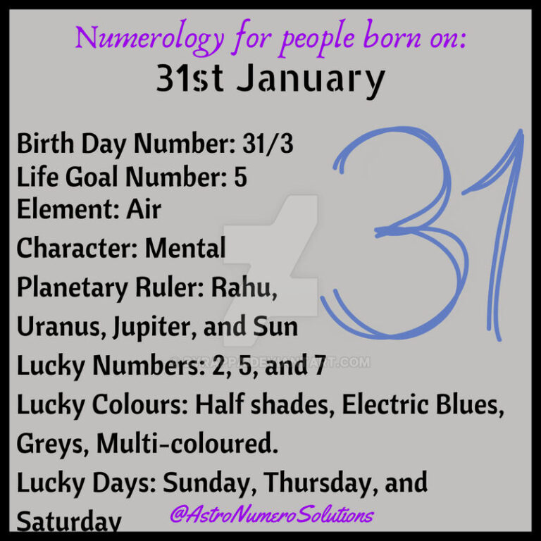 Numerology Born on the 31St