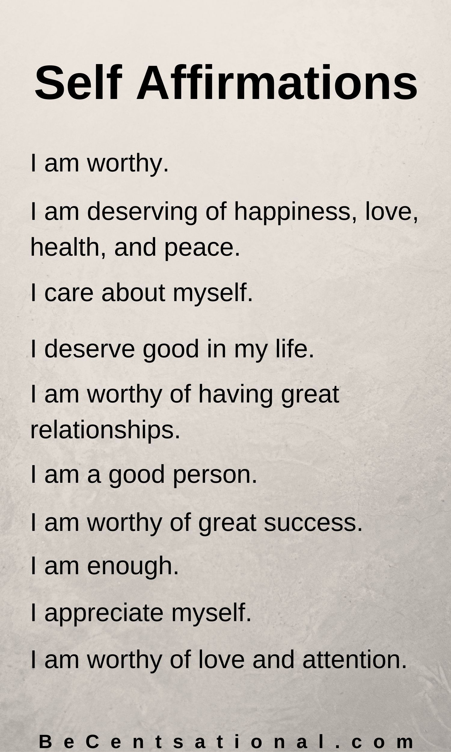 Positive Affirmations About Self Worth