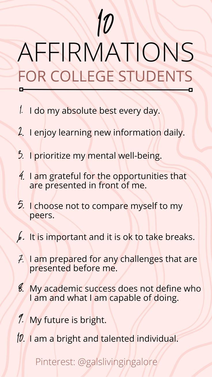 Positive Affirmations for College Students