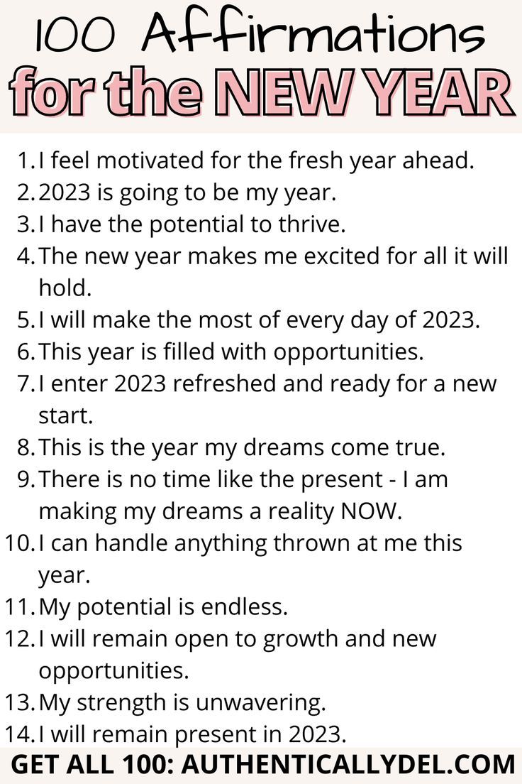 Positive Affirmations for New Year