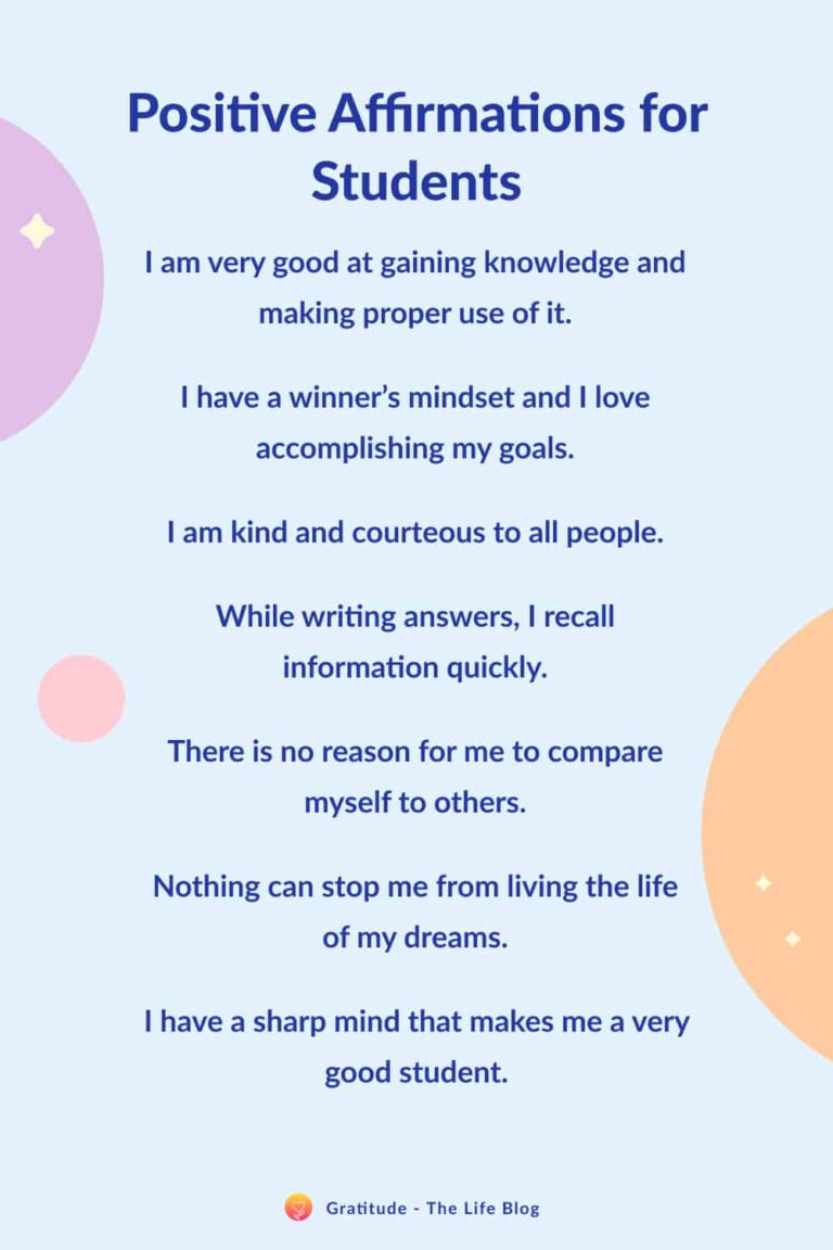 Positive Affirmations for Students Testing