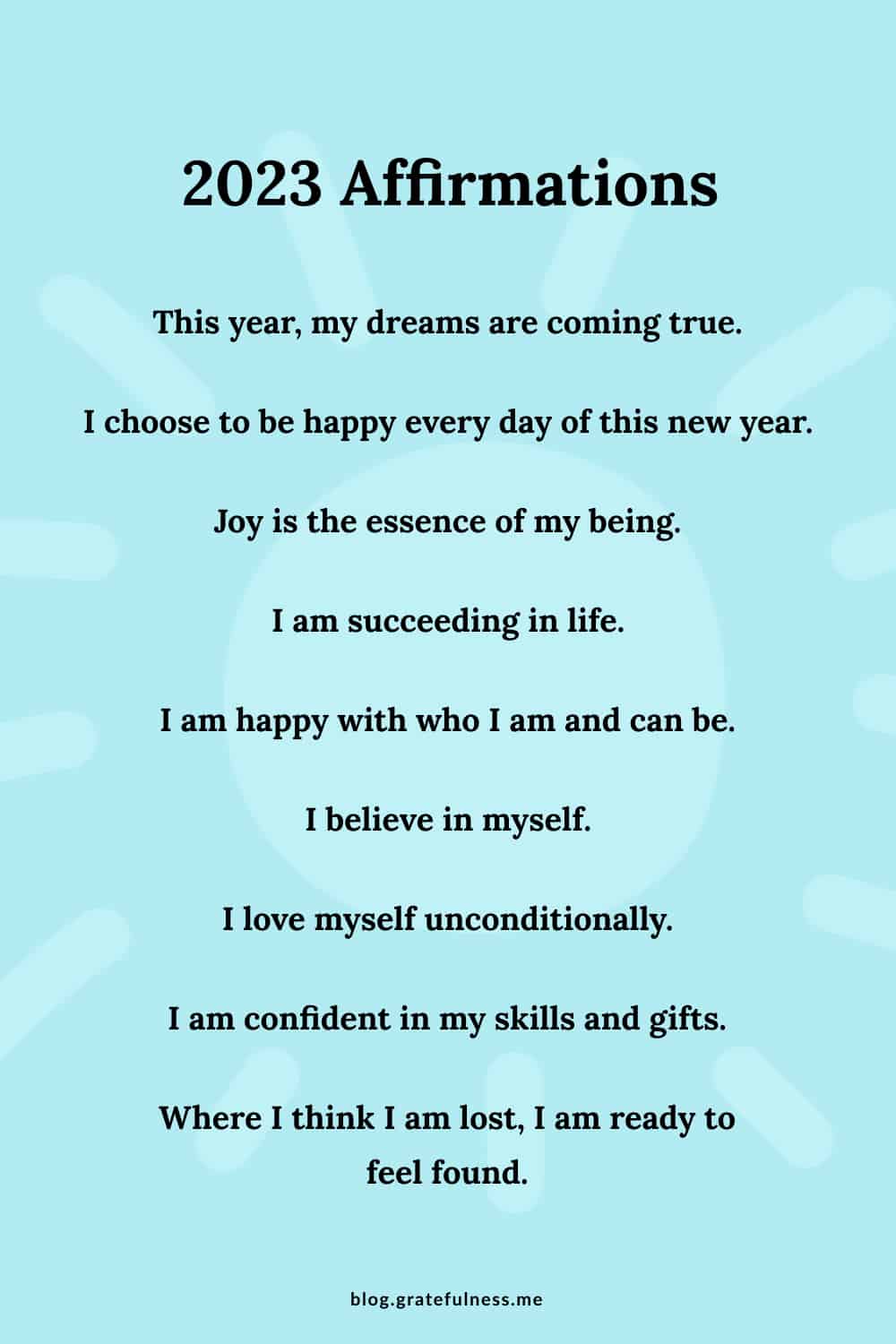 Positive Affirmations for the New Year