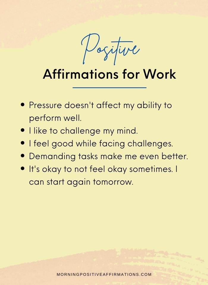 Positive Affirmations for Work Stress