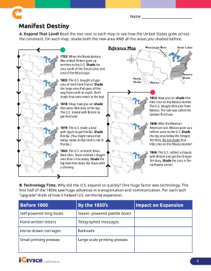 Manifest Destiny Worksheet Answer Key: Unlock Insights